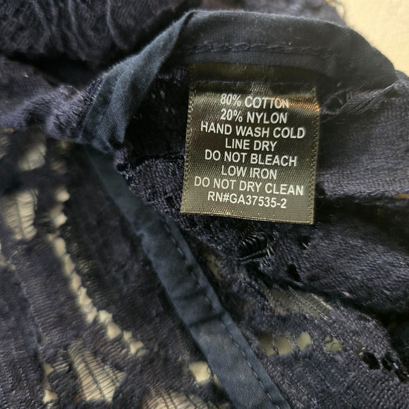 Monteau Cardigan Women's Small Dark Blue Knit Lace Single Button Long Sleeve - Picture 4 of 13